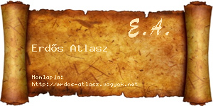 Erdős Atlasz névjegykártya